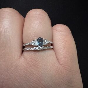 Elegant Silver and Blue Gemstone Ring